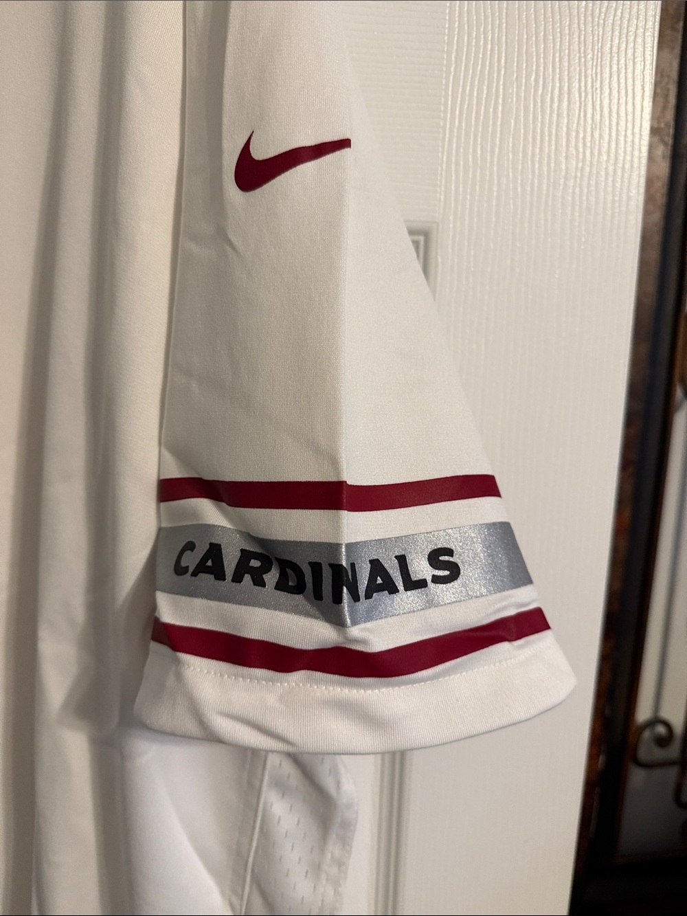 Nike Arizona Cardinals White Football Jersey with Red #1 and Team Details - Picture 2 of 8
